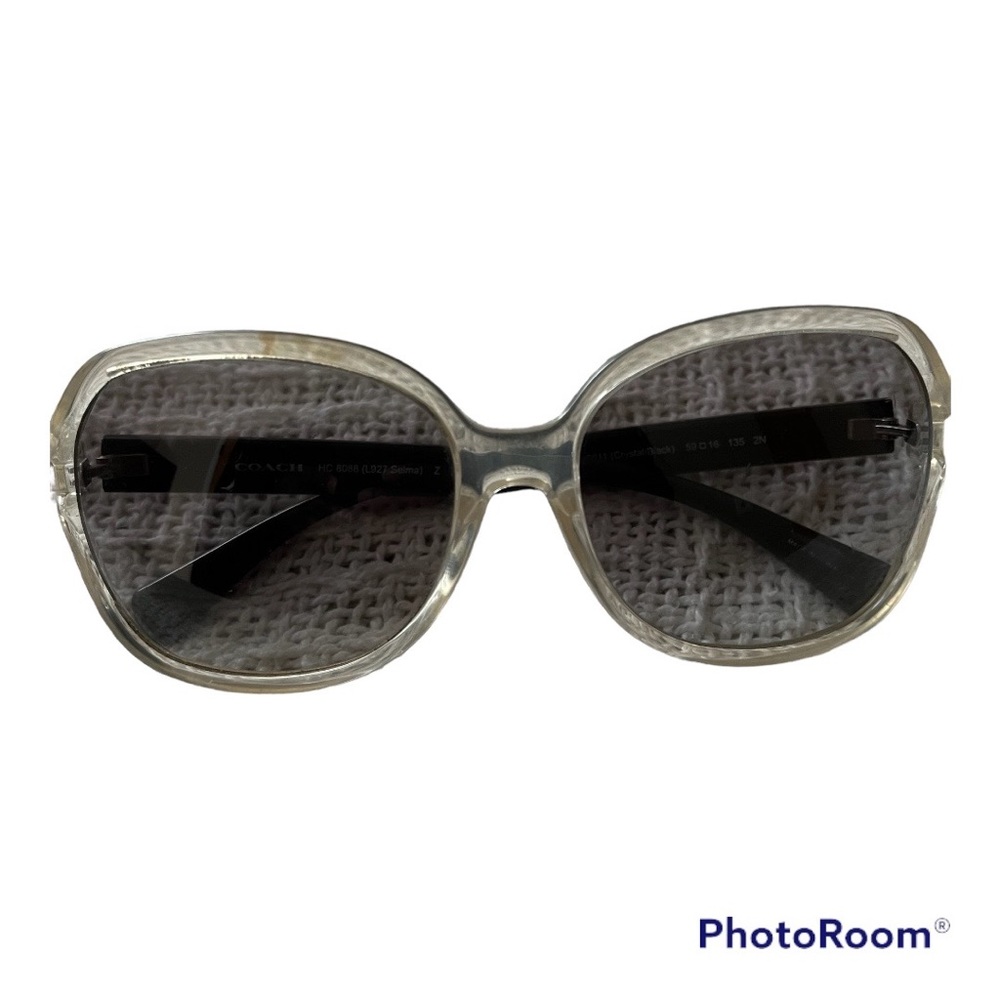Coach Oversized Gray/Black Frame Glasses HC8088 L927 Selma EUC. No case
